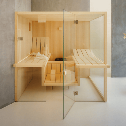 Effegibi Air 80 Corner Био-Сауна 247x162x213см, угловая SX, цвет: осина термообработанная