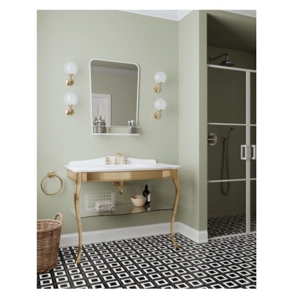 Devon&Devon Jacqueline Декоративная структура 108х58.2см, с раковиной на 1 отв. под смеситель, напольная, цвет: золото/белая керамика