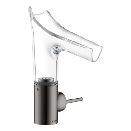 Axor Starck V Смеситель для раковины 140, на 1 отв., со стеклянным изливом, цвет: полированный черный хром