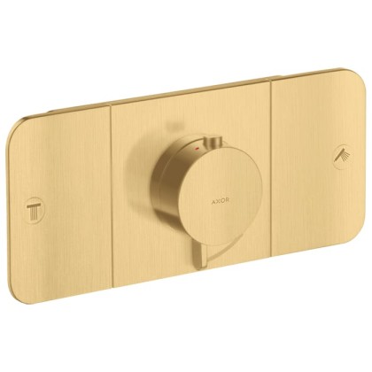 Axor One Смеситель для душа, встраиваемый, термостат, на 2 источника и 1 доп.потребитель, внешняя часть, цвет: шлифованное золото
