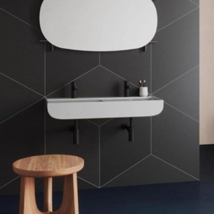 Azzurra Leuca Раковина двойная накладная 100х45х14см, без отв.., цвет: белый