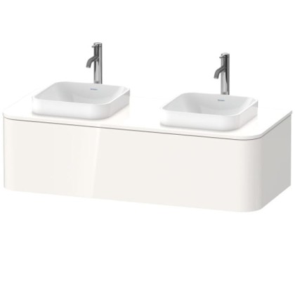 Duravit Happy D.2 Plus Тумба подвесная 130x55х35.4см, с 2 раковинами и 1 ящиком, цвет: белый глянцевый