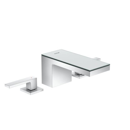 Axor MyEdition Смеситель для раковины, на 3 отв., излив 200мм, с донным клапаном, цвет: хром/зеркальное стекло