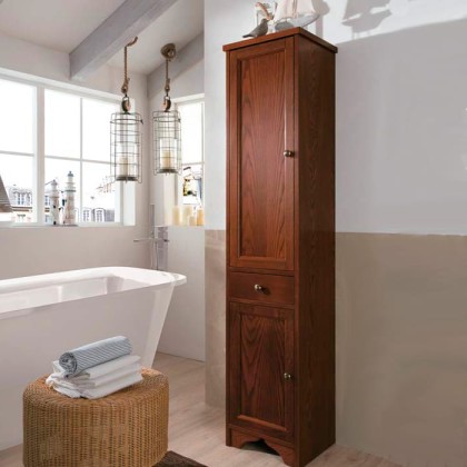 EBAN Maria Колонна левая (SX) без ручек 40х35хh174см, с деревянной дверкой, напольная, цвет: noce