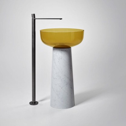 Antonio Lupi Albume Раковина 48х65 см, без отв., на пьедестале, Cristalmood, цвет: Ocra/Marmo Carrara