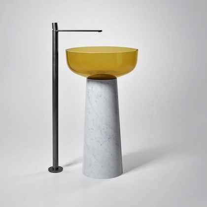 Antonio Lupi Albume Раковина 48х65 см, без отв., на пьедестале, Cristalmood, цвет: Ocra/Marmo Carrara