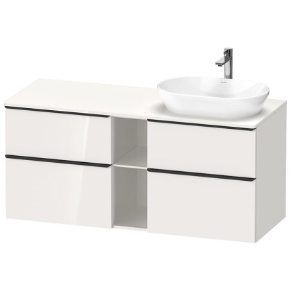 Duravit D-Neo Тумбочка подвесная 64.4x140x55 см, раковина, 2 ящика, цвет: белый высокоглянцевый