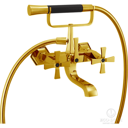 CISAL Cherie Смеситель для ванны двухвентильный, с душевым комплектом, цвет: золото/черный