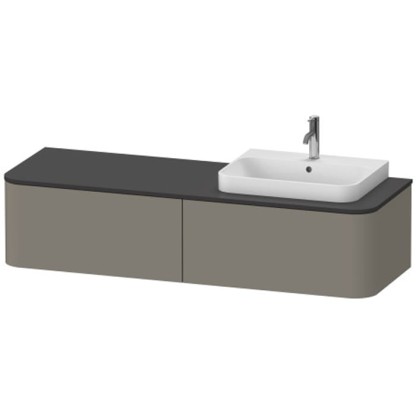 Duravit Happy D.2 Plus Тумба подвесная 160x55х35.4см, с раковиной и 2 ящиками, DX, цвет: stone grey satin matt