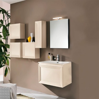 EBAN Paola комплект мебели, с раковиной Slim и зеркалом Filo, 61см, подвесной, Цвет: PERGAMON