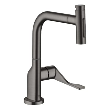 Axor Citterio Select Смеситель для кухни, на 1 отв., с вытяжным изливом, цвет:  шлифованный черный хром