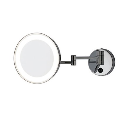 Bertocci Specchi Зеркало косметические, настенное зеркало с LED-подсветкой и выключателем, 3-х кратное увеличение, цвет: хром