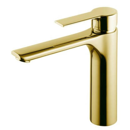 Fima Carlo Frattini Mast Смеситель для раковины, на 1 отв., высокий h: 20.5см., с донным клапаном, цвет: золото