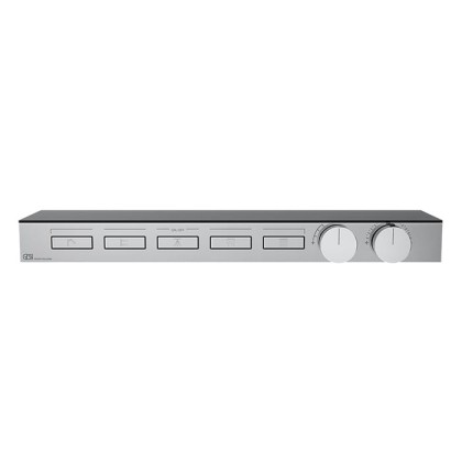 Gessi Hi-Fi Термостат для душа, с вкл. до 5 источников одновременно, с полкой из черного мат. стекла, внешняя часть, цвет: хром