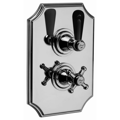 Bongio Mille Nuits Смеситель термостатический для душа, 2 отв., цвет: хром/черный фарфор