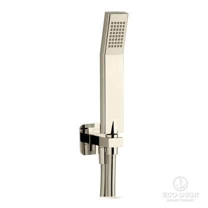 Cisal Shower Душевой гарнитур: ручная лейка, шланг 150см, вывод с держателем, цвет: Nichel Spazzolato