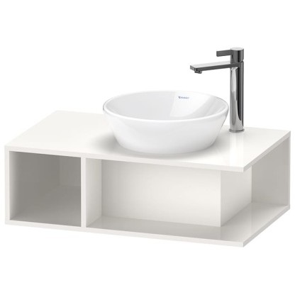 Duravit D-Neo Тумбочка подвесная компакт 80x48х26 см., раковина, 1 открытое отделение на левой стороне, цвет: белый высокоглянцевый