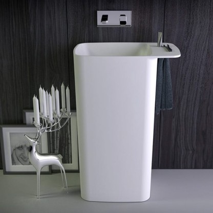 KNIEF Pride Раковина 67х43х90 см, без отв., выход в стену, цвет: белый матовый