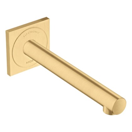 Axor Uno Смеситель для раковины, встраиваемый, излив: 22.1см., электронный, цвет: шлифованное золото