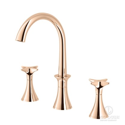 Stella 130 Смеситель для раковины, на 3 отв., с донным клапаном, цвет: Rose gold