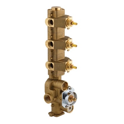 Carimali Встраиваемая часть для термостатического смесителя с 3 выходами, цвет: хром