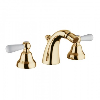 Смеситель для биде Bongio Oxford Lux, цвет: золото/белый фарфор