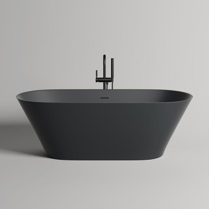 Salini Mona Ванна отдельностоящая 180x80x59.5см, донный клапан "Up&Down", сифон, слив-перелив, материал: S-Stone, цвет: RAL 9011