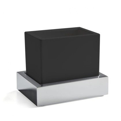 3SC SK 3.0 Стакан настольный, композит Solid Surface, цвет: чёрный/хром