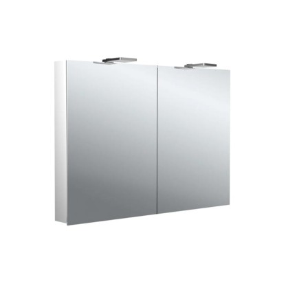 Emco Flat II Зеркальный шкаф 100см., с подсветкой LED-Leuchte, навесная модель, с подсв. для раковины, 2 дверка