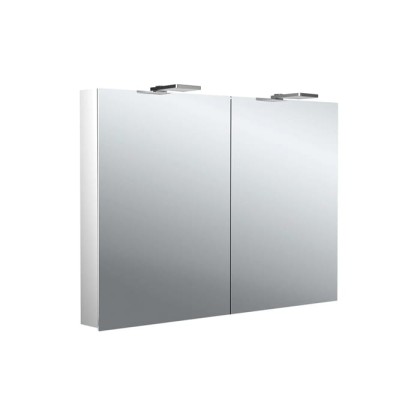 Emco Flat II Зеркальный шкаф 100см., с подсветкой LED-Leuchte, навесная модель, с подсв. для раковины, 2 дверка