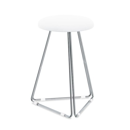 Decor Walther DW 71 Табурет 39.5x39.5x53см, напольный, цвет: хром / белый