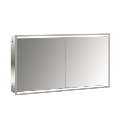 Emco Prime Зеркальный шкаф 130см., с подсветкой LED2 Facelift встраив. модель, 2-дверки, IP 20 задняя панель  цвет белый
