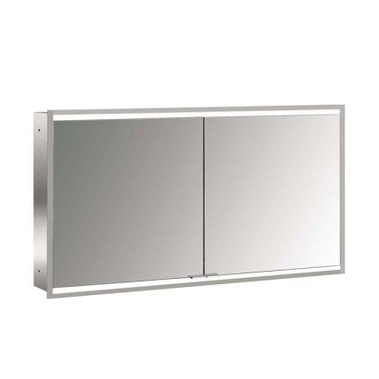 Emco Prime Зеркальный шкаф 130см., с подсветкой LED2 Facelift встраив. модель, 2-дверки, IP 20 задняя панель  цвет белый