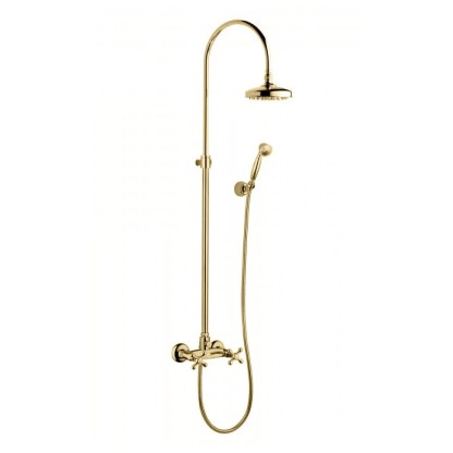 Bongio Axel Душевая стойка со смесителем, верхним душем 185 мм, ручной лейкой, цвет: бронза