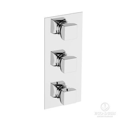 Cisal Hi-Rise Смеситель для душа, встраиваемый, термостатический, с 2 запорными вентилями, внешняя часть, цвет: хром