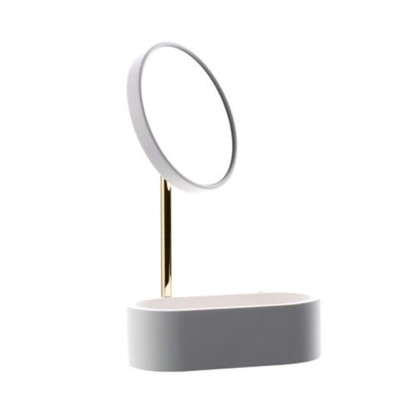 Bertocci Easy Косметическое зеркало, с контейнером композит, цвет: белый матовый/никель