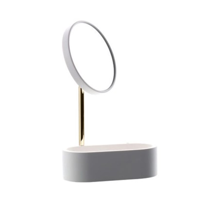 Bertocci Easy Косметическое зеркало, с контейнером композит, цвет: белый матовый/никель