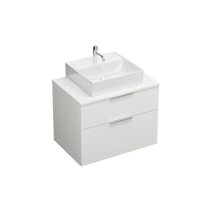 Burgbad  Eqio Комплект мебели 800х550х600 мм с крам. умыв. квадратным, цвет белый, с 1 отв под смес, 2 ящика, ручки G0252, цвет: белый матовый
