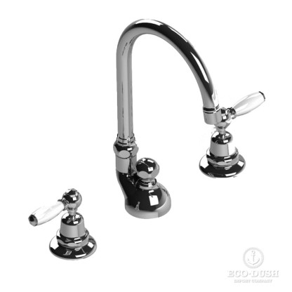 Stella Italica Leve Смеситель для раковины на 3 отверстия 3226, с донным клапаном, цвет: хром