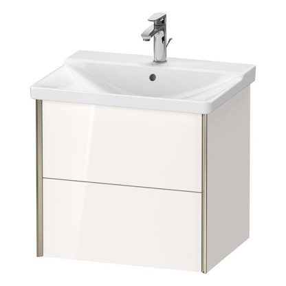 Duravit XViu Тумба подвесная 61x46.9x56.5см, с раковиной, 2 ящика, цвет: белый глянцевый/champagne matt
