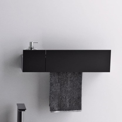 Agape Sen Полка или двойной держатель т/б, подвесной, цвет: черный