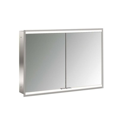 Emco Prime Зеркальный шкаф 100см., с подсветкой LED2 Facelift встраив. модель, 2-дверки, IP 20 задняя панель  цвет белый
