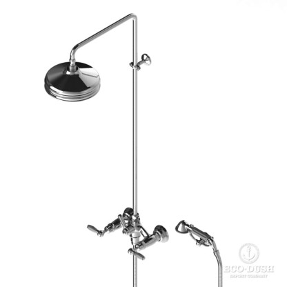 Stella Italica Leve Душевой комплект 3284/33-220: смеситель, штанга+ручной+верхний душ 220мм, цвет: хром