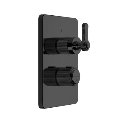 Gessi Venti20 Смеситель встраиваемый, термостатический, с переключателем на 2 положения, внешняя часть, цвет: черный