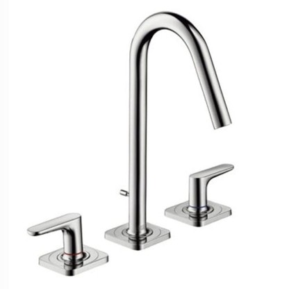 Axor Citterio M, Смеситель для раковины 160, на 3 отверстия, с рычаговыми рукоятками, розетками и коротким изливом, цвет: хром