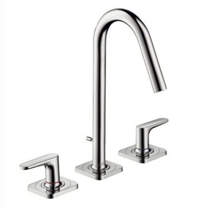 Axor Citterio M, Смеситель для раковины 160, на 3 отверстия, с рычаговыми рукоятками, розетками и коротким изливом, цвет: хром