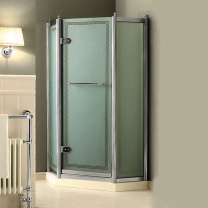 Devon&Devon Savoy Душевое ограждение 181х54см., пентагональной формы  J90 с декоративными эл-ми, стекло с декором 2S, цвет: хром