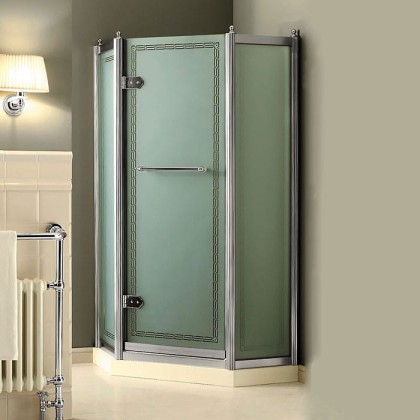 Devon&Devon Savoy Душевое ограждение 181х54см., пентагональной формы  J90 с декоративными эл-ми, стекло с декором 2S, цвет: хром