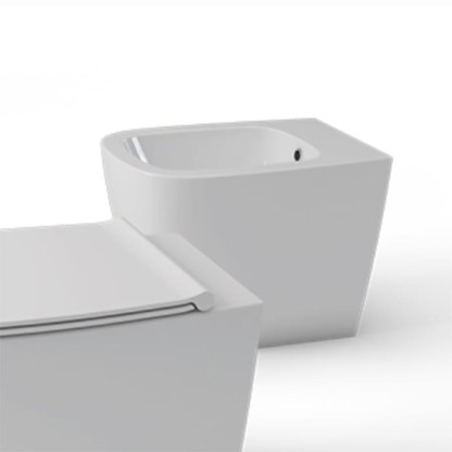 Globo Genesis Биде напольное приставное 55х36см, с1отв для смеситель, с креплением, цвет: белый