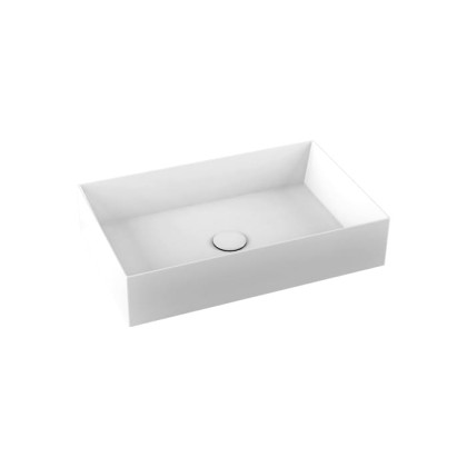 Azzurra Elegance Squared Раковина накладная, 60x38xH12,5 см, без отв., без перелива, цвет: Bianco lucido